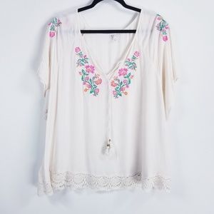 Cato Ivory Peasant pullover Top size 22/24W